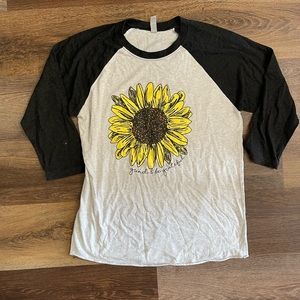 Sunflower baseball tee